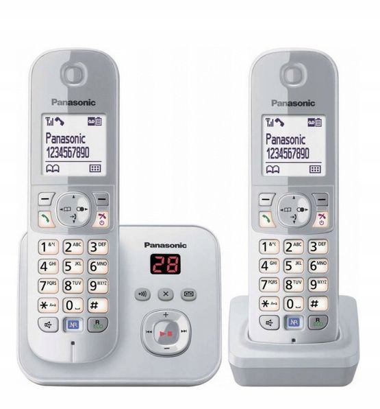 Telefon stacjonarny Panasonic KX-TG6822GS Duo DECT sekretarka baza