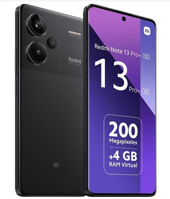 Xiaomi Redmi Note 13 Pro+ 5G, Dual, 512GB 12GB de RAM, Preto da Meia-Noite