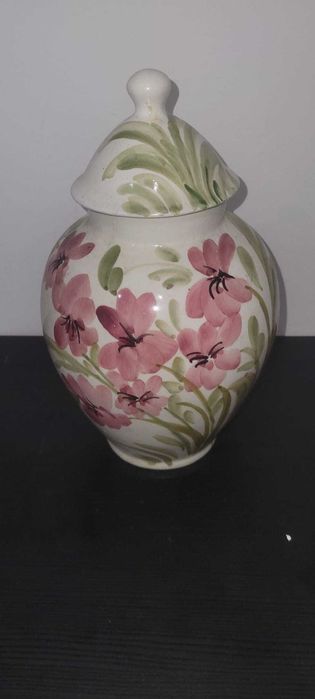 Pote/Jarra com Tampa em Cerâmica de Aveiro - Pintado à Mão (26cm)