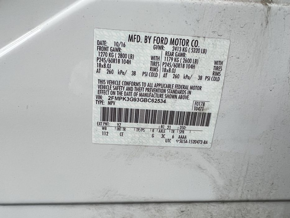 Кухов с документами Ford EDGE 2016