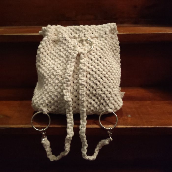 Plecak z makramy wyrób boho