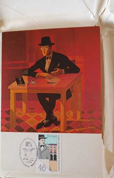 Postal Máximo Cinquentenário Morte Fernando Pessoa