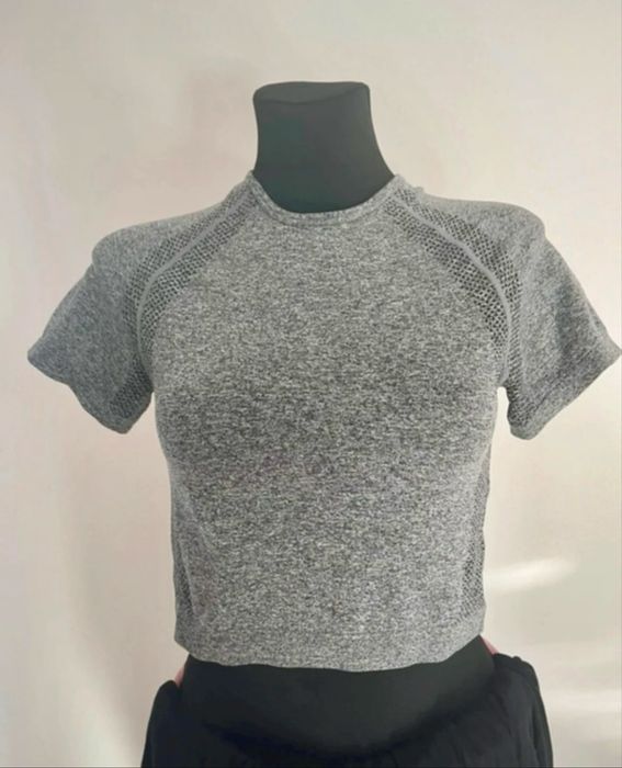 Szary crop top bluzka r. M