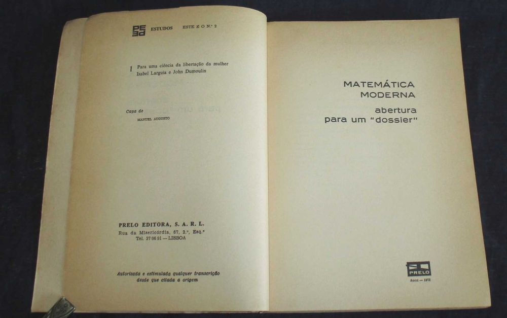 Livro Matemática Moderna Abertura para um dossier