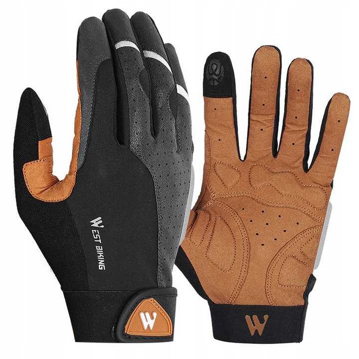 Rękawice rowerowe rozmiar L/XL w kolorze brązowo-czarnym