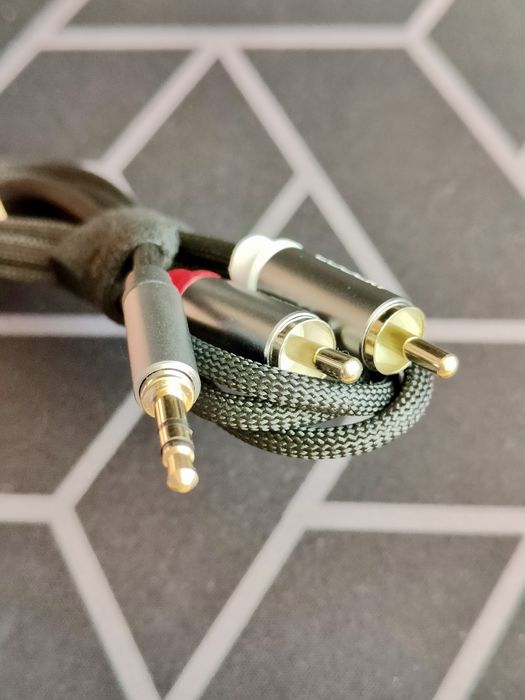 AUX HiFi аудіо кабель Toocki 2 метра, 3,5мм на 2*RCA (тюльпани)