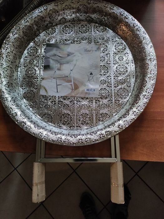 Dekoracyjny zestaw 3 częściowystolik,patera,lustro s