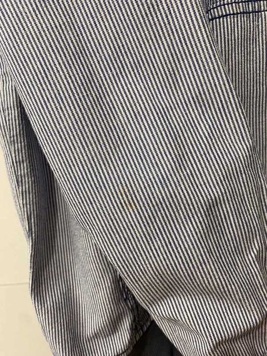 Męska niebiesko-biała wiosenna kurtka z kapturem w paski H&M Divided L