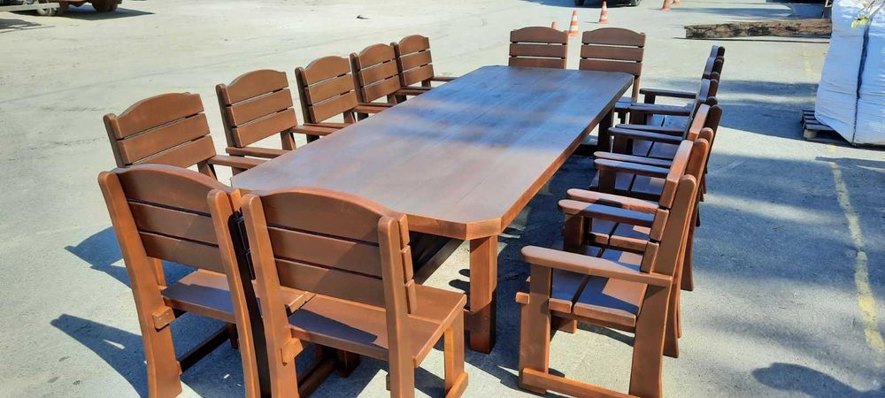 Стол из дерева. Лавка з дерева. Садовый комплект. Мебель на дачу.