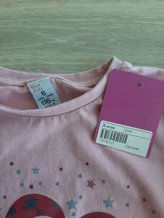 Camisola/sweat rosa 6anos Nova