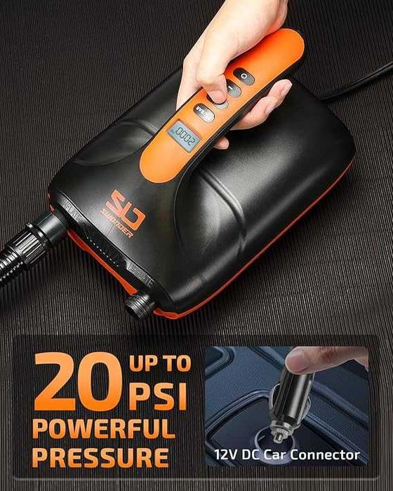 Elektryczna Pompka Samochodowa na Camping SUP Swonder 20 PSI 6Końcówek