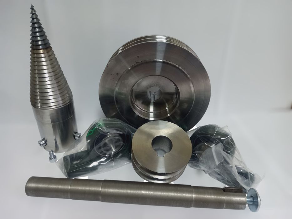 Дровокол конусний, ВОМ, морквини, вали, шківи, комплекти.