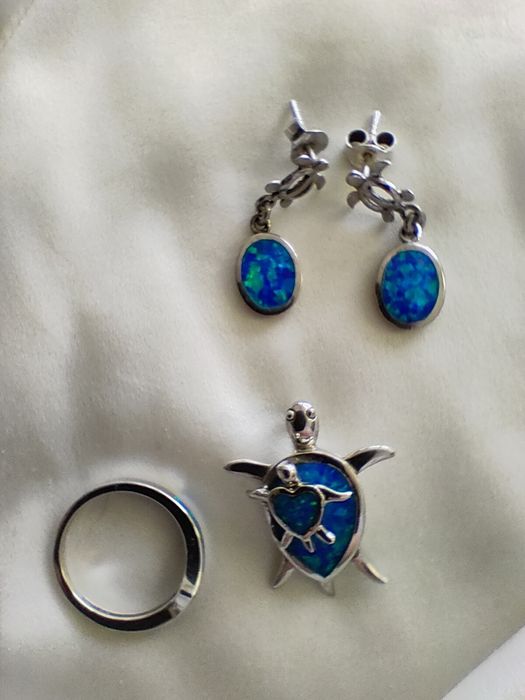 Niebieski opal srebro