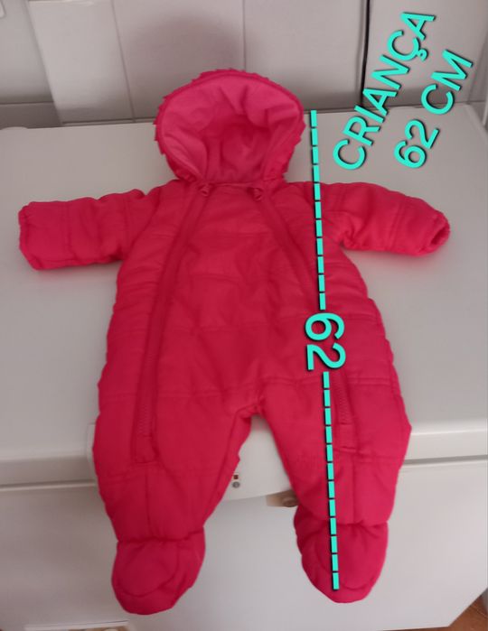 FATO ACOLCHOADO PARA BEBÉ 62cm. Casa,Passeio,Frio,Viagem,Quarto,Neve.