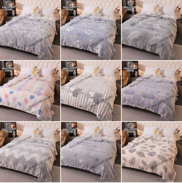 Плед-покривало-простирадло флісове сніжок. 200х230. В валізці.