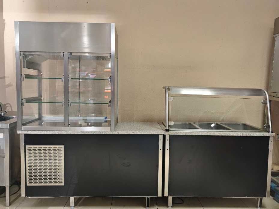 Profesjonalna linia wydawcza Plastmet | 2x bemar 3GN + stół chłodniczy + nadstawka