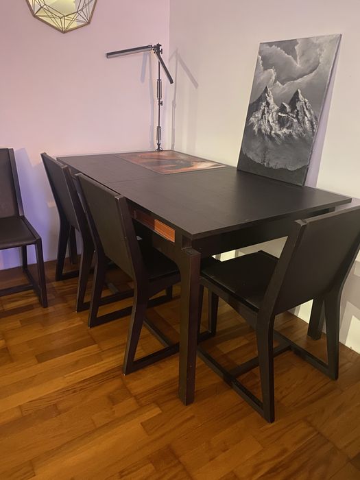 Stół rozkładany + 6 krzeseł - VOX Kokeshi (160x90)