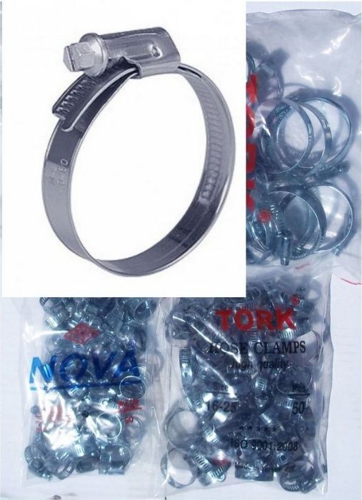 Хомут червячный, затяжной, лента и винт нержавеющий W4 (А4) и W5 (А5)