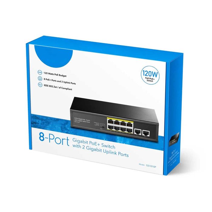 Switch PoE+ 10 Portas (8 PoE + 2 Uplink)‼️CCTV‼️VLAN