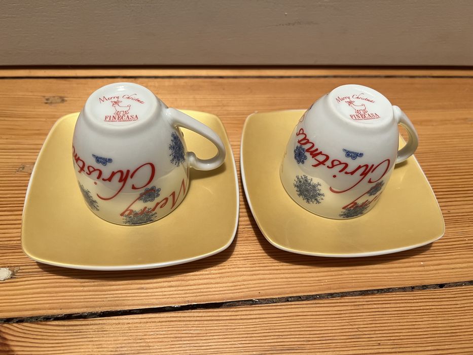 Zestaw dwóch filiżanek do espresso ze spodeczkami finecasa
