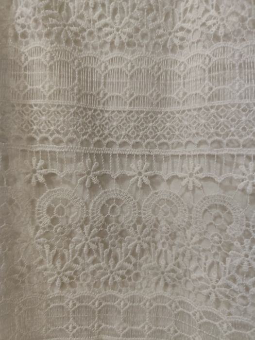 Elegancka H&M bluzka z koronką biała 134/140