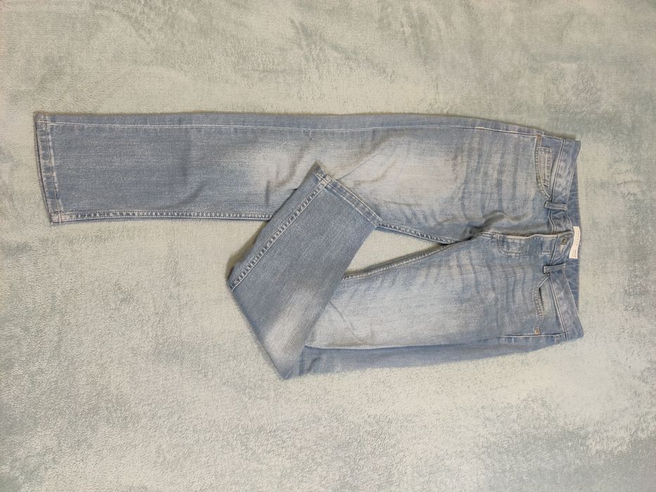 Niebieskie jasne jeansy Topman stretch skinny