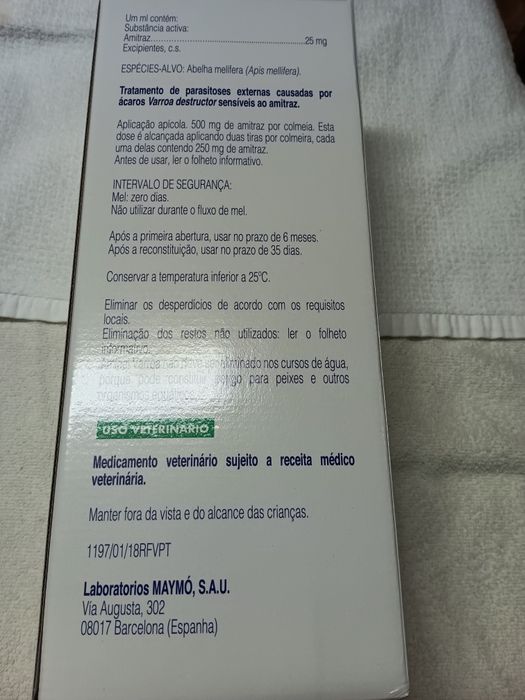 Tratamento Varroa/ Amicel (amitraz)