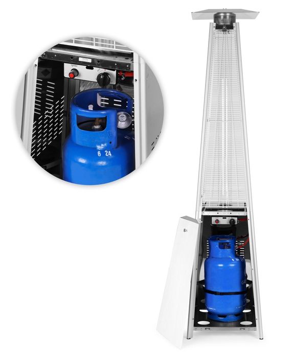 Ogrzewacz parasol gazowy grzejnik 13 kW srebrny reduktor pokrowiec