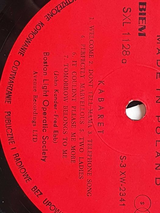 Płyta winylowa Kabaret Winyl Boston Light Operatic Society