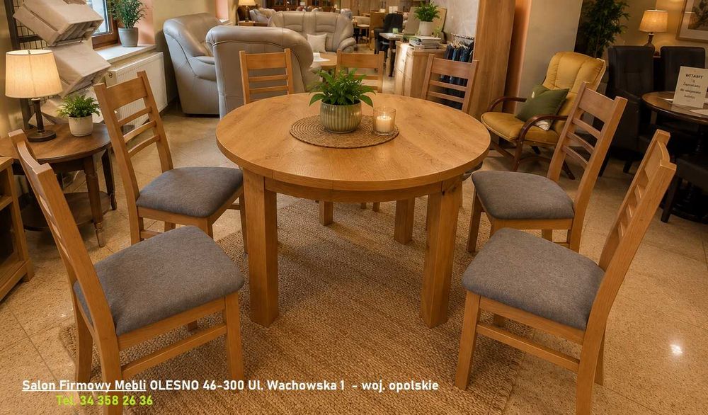Stół Dębowy z Widocznymi Sękami 100cm - Rozkładany - OUTLET -40% Producent  Pyka woj. opolskie