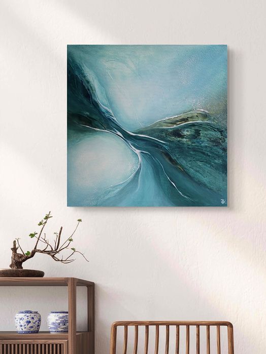 Quadro abstrato moderno decorativo 50x50 | Original abstract wall art