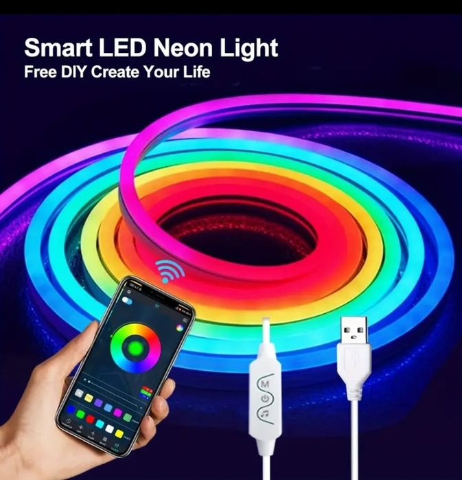 Неонова світлодіодна стрічка лед стрічка неоновая светодиодная лента