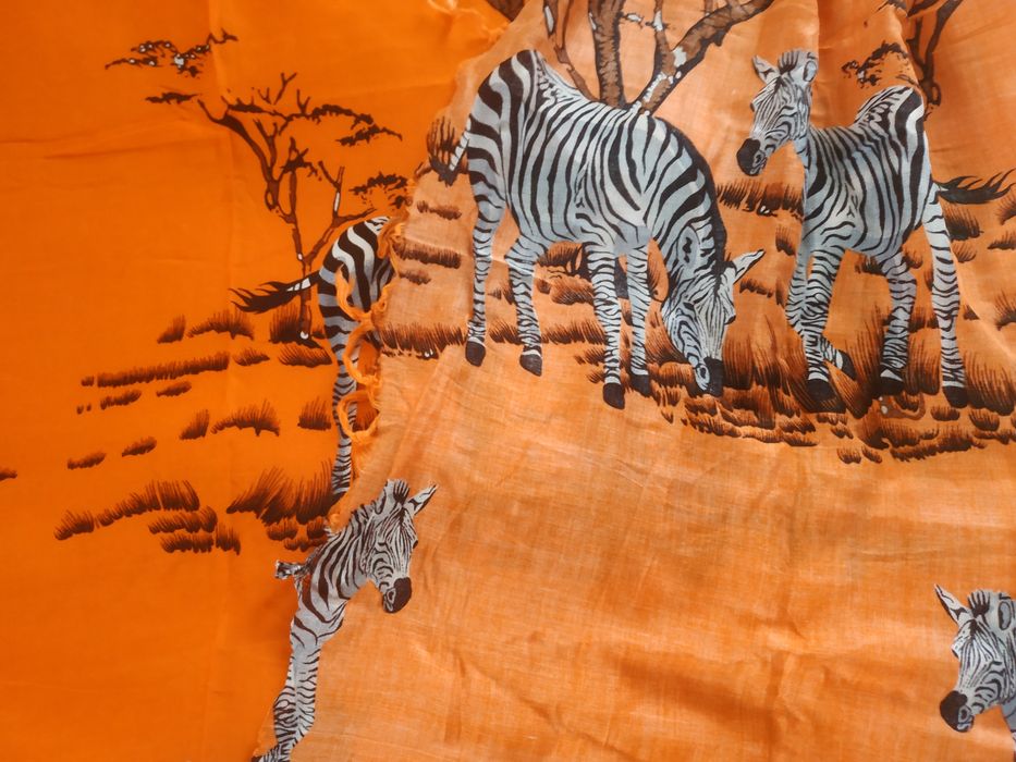 Chusta szal pomarańczowy zebry nowy