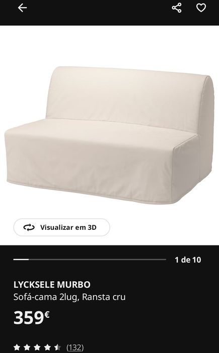 Sofá-cama Ikea (usado, em bom estado)
