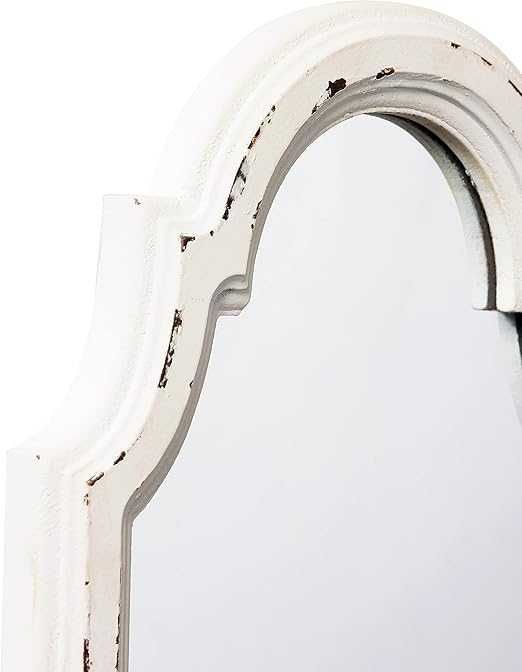 Sintosin Rustykalne lustro ścienne z ramą drewnianą loft 28x20cm Białe