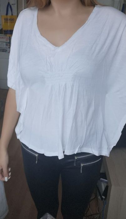 Biała bluzka nietoperz H&M S