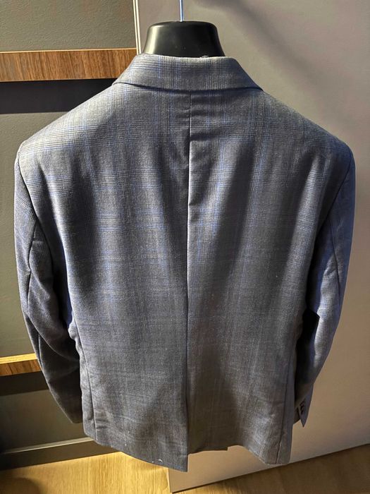 Garnitur męski Giacomo Conti 170/86 sprany - szaro niebieski w krate