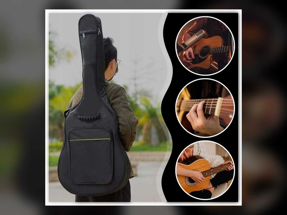 Nowy Pokrowiec Na Gitarę Klasyczną Akustyczną 4/4 Z Szelkami Kieszeń