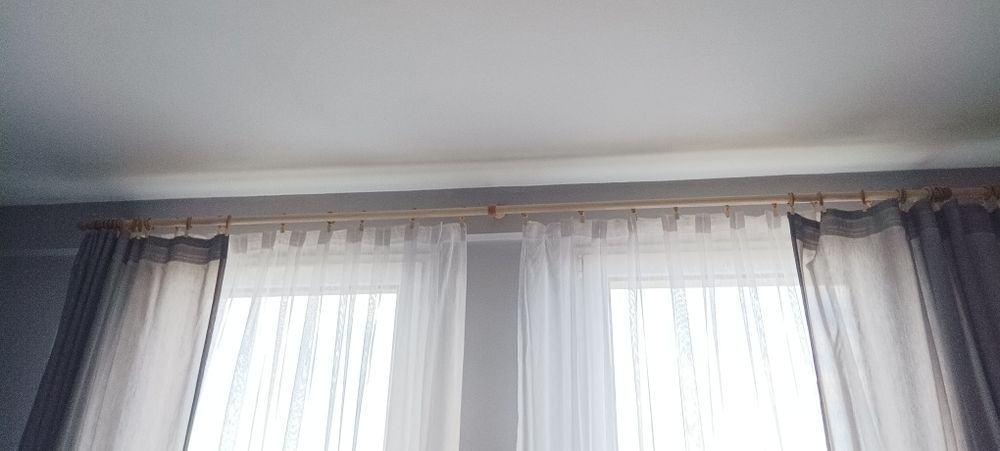Karnisz podwójny drewniany  3 m