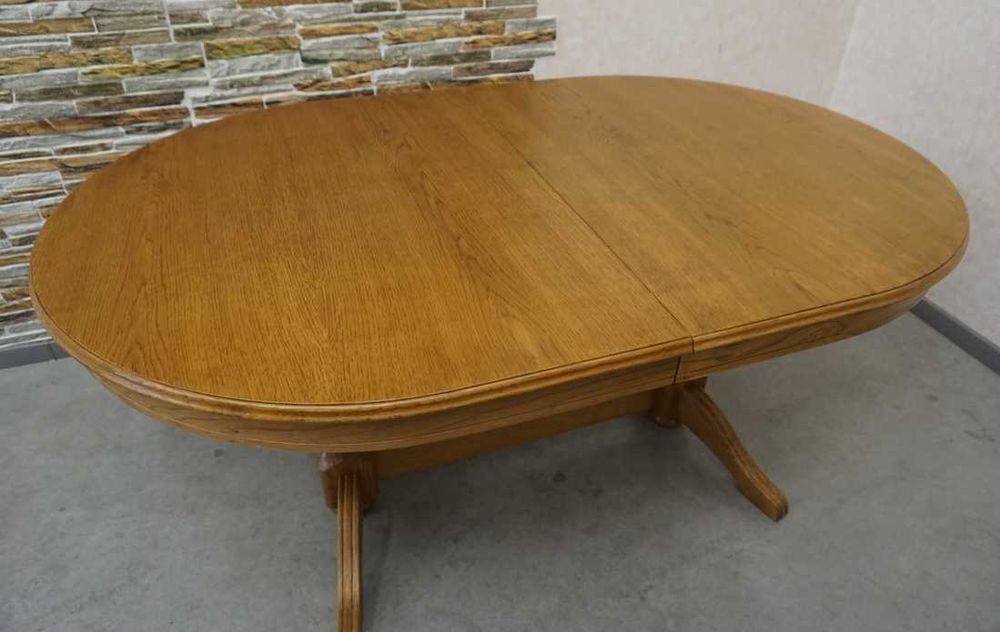 Stół Dębowy Owalny Rozkładany 3 Wstawki szer. 160 cm / 201 cm / 242 cm / 283 cm  (L-214)