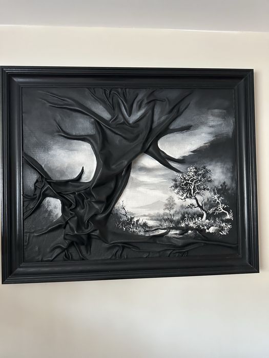 Obraz skórzany czarny