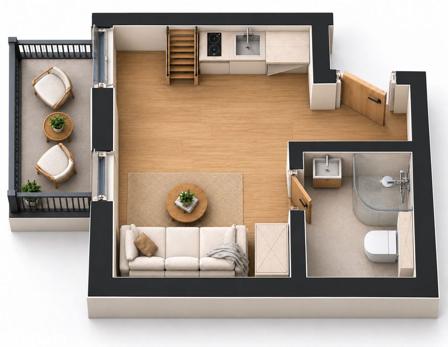 Apartament z antresolą i balkonem | Centrum | 255 000 zł