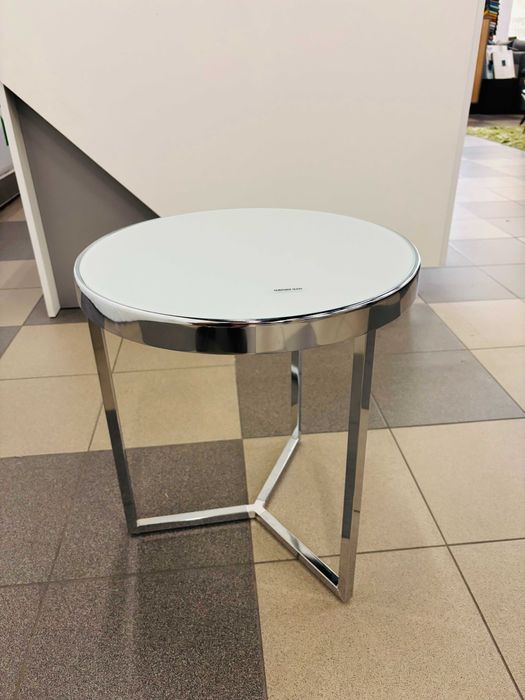 INVICTA stolik ART DECO 50 cm srebrny - szkło, metal