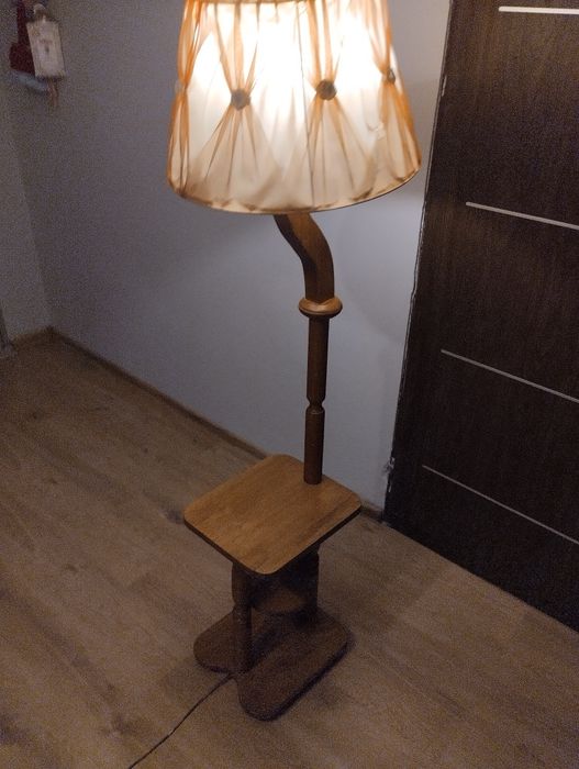 Lampa podłogowa z abażurem PRL