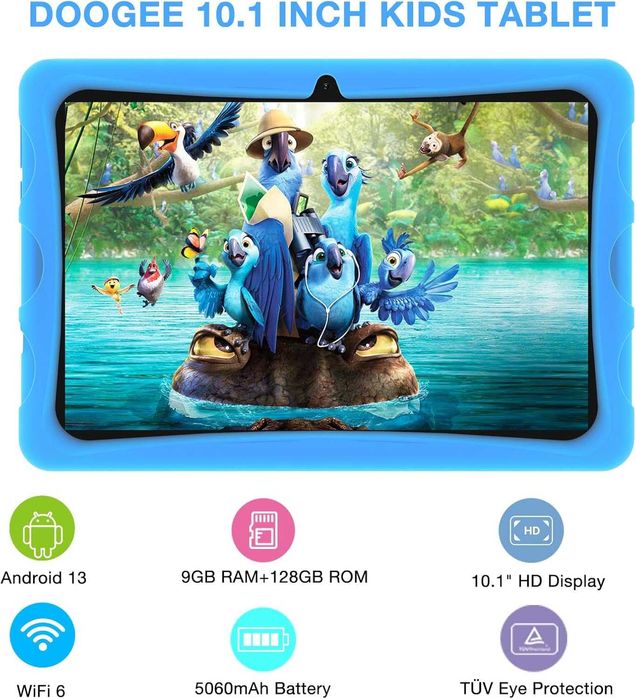 DOOGEE Tablet U10KID para crianças, 10,1 polegadas, 9 GB +128 GB