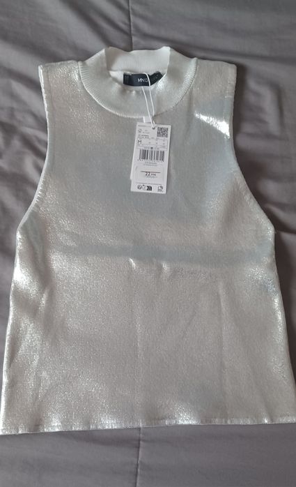 Top cinza claro Mango