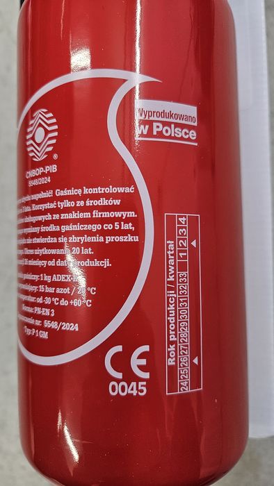 Gaśnica Gloria polska nowa 2025 i 2026r