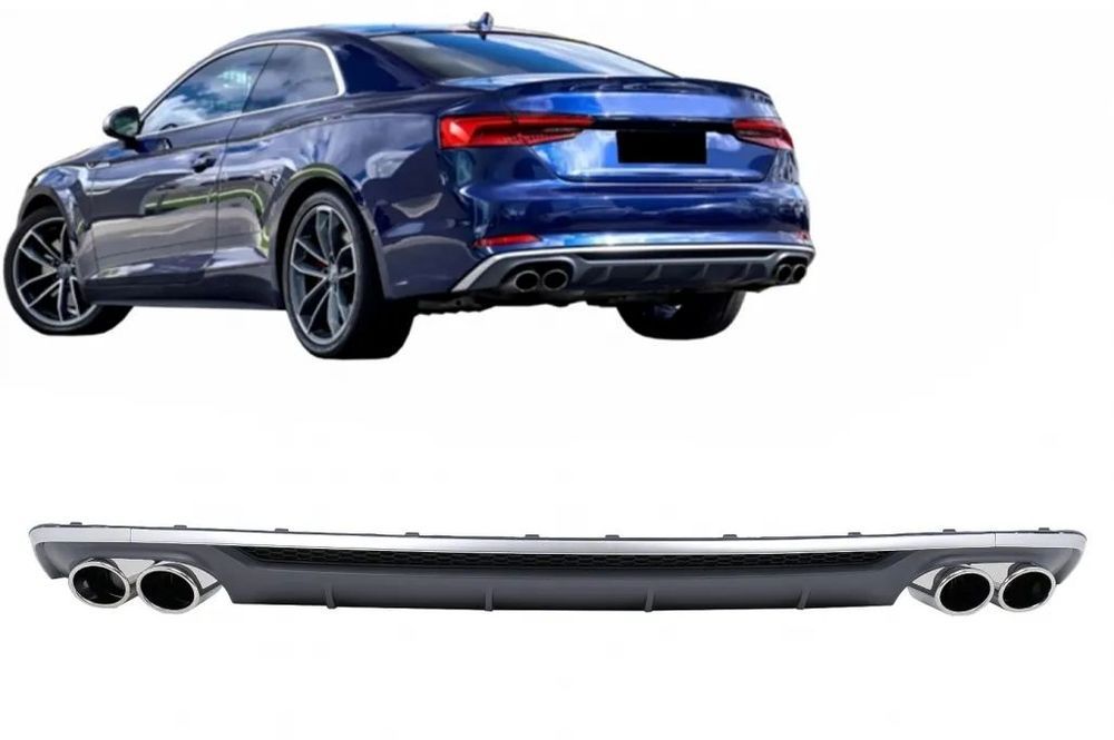 Difusor com Ponteiras Audi A5 F5 (2017 a 2019) Look S5