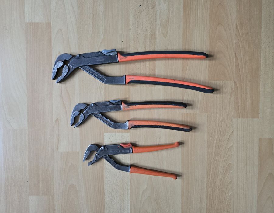 BAHCO Szczypce Nastawne Trzy 3 Sztuki 250mm  315mm  400mm ZESTAW