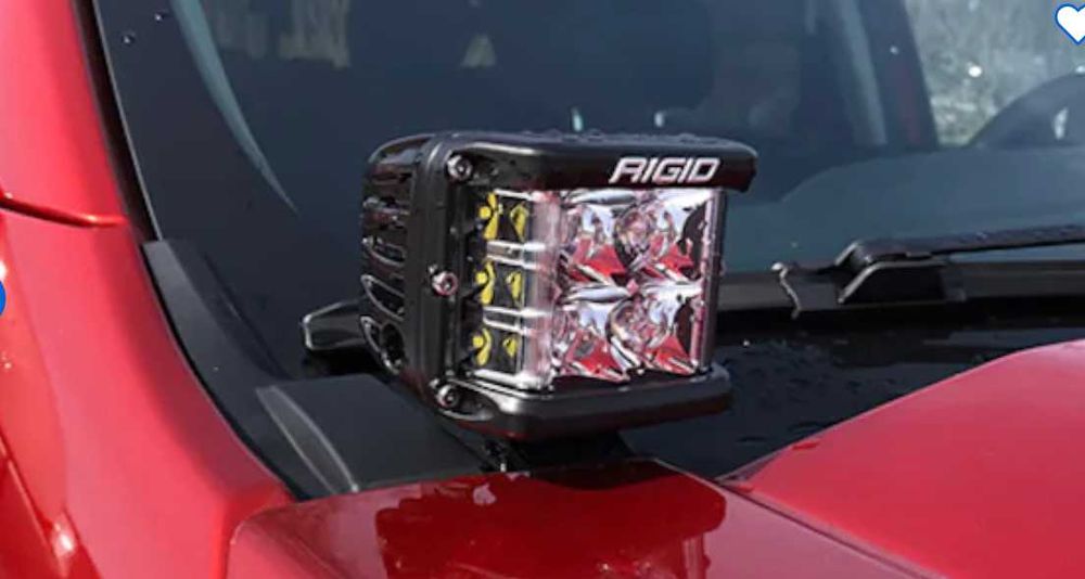 Додаткове освітлення Rigid Hood Hinge-Mounted  для Jeep Wrangler